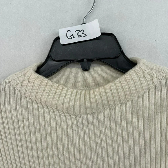 Banana Republic Sweater Women Sz M Ivory Cream Cable Knit Wool Blend Mock Neck - Picture 12 of 12